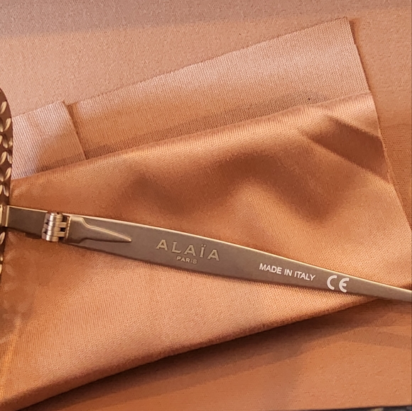 NWOT Alaia Oversized Copper Gold Square Rim Sunglasses - Picture 6 of 16